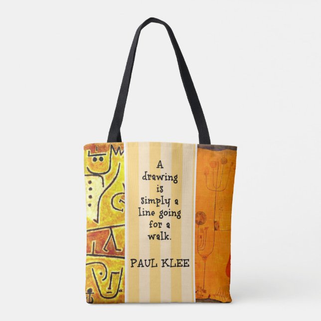 Bolso De Tela Klee - Cita y pinturas (Reverso)