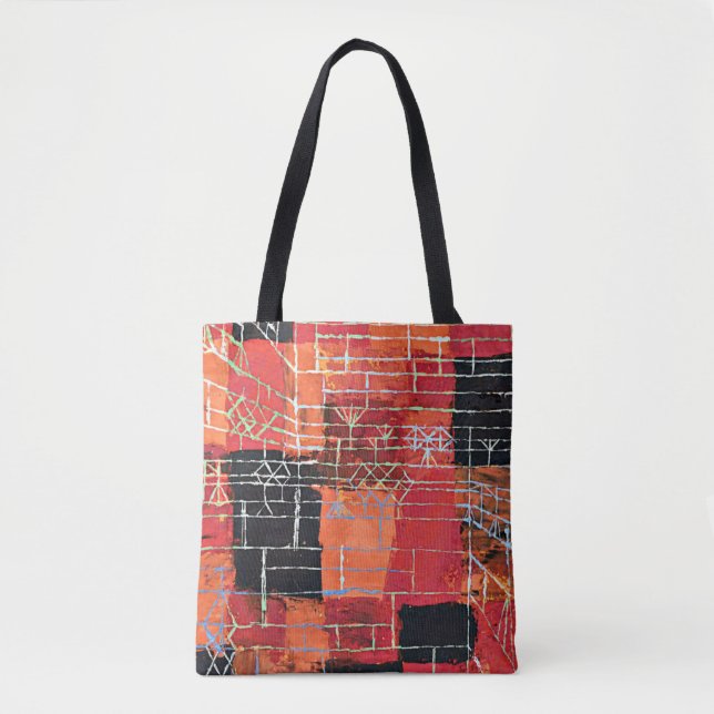 Bolso De Tela Klee - Configuración, arte abstracto. (Anverso)