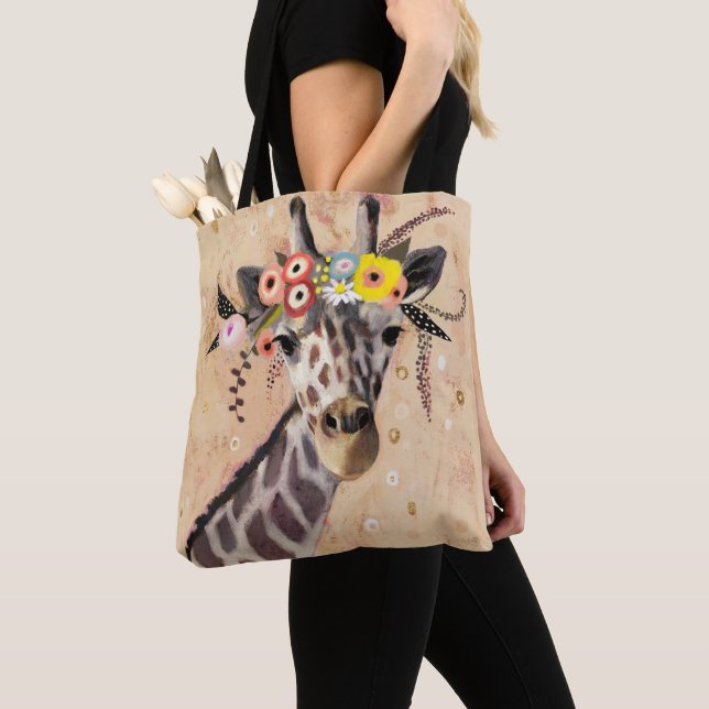 Bolso De Tela Klimt Giraffe | Corona De Flores (Detalle)