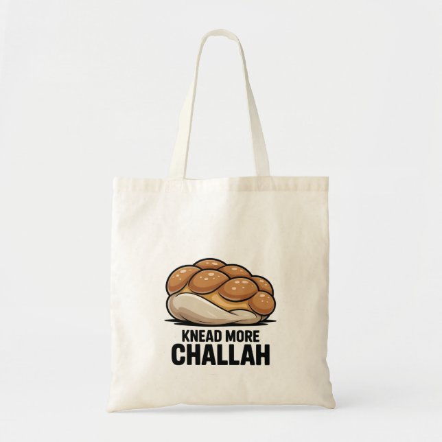 Bolso De Tela Knead More Challah Judío Baking (Frente)