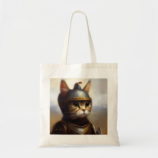Bolso De Tela Knight medieval del gato (Frente)