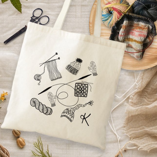 Bolso De Tela Knitting Project Hand Drawn Pattern (Subido por el creador)