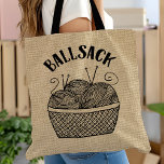 Bolso De Tela Knitus Tote Bag Funny Ball Sack Knitter Regalo<br><div class="desc">El regalo perfecto para los tejedores. Bolsa de hilados divertidos con el juego de palabras "bolas". ¡Sería una gran bolsa de crochet también!</div>