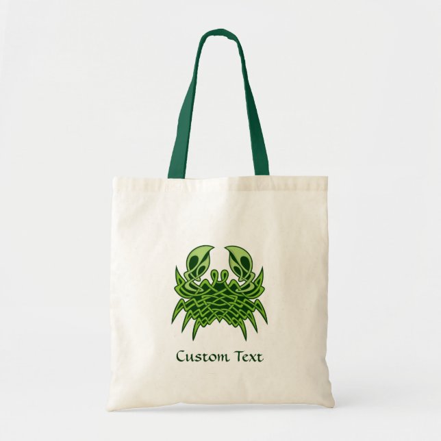 Bolso De Tela Knot celta de cangrejo verde (Frente)