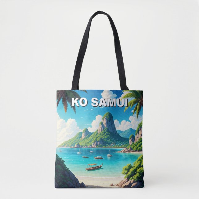 Bolso De Tela Ko Samui Tailandia (Anverso)