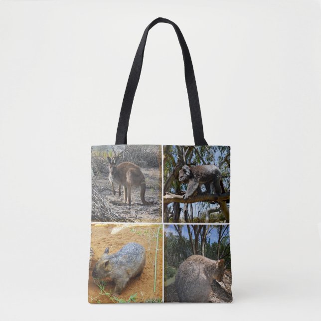 Bolso De Tela Koala australiana, canguro, quokka, wombat, (Anverso)