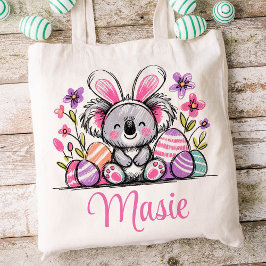 Bolso De Tela Koala Bear Niños De Pascua Nombran A Chicas Bunny