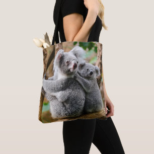 Bolso De Tela Koala con un bebé en un árbol en Australia