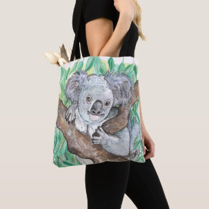 Bolso De Tela Koala en pintura de árboles de Eucalipto