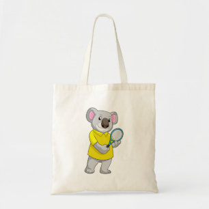 Bolso De Tela Koala en tenis con raqueta de tenis