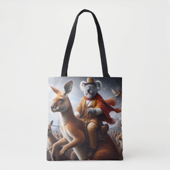 Bolso De Tela Koala Kangaroo Rider (Anverso)
