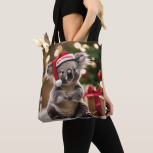 Bolso De Tela Koala Lleva Sombrero De Santa,