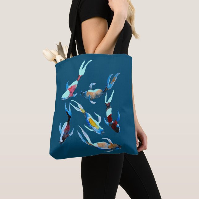 Bolso De Tela Koi Fish watercolor (Detalle)
