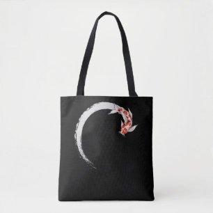 Bolso De Tela Koi japonés Enso Círculo de pez carpa