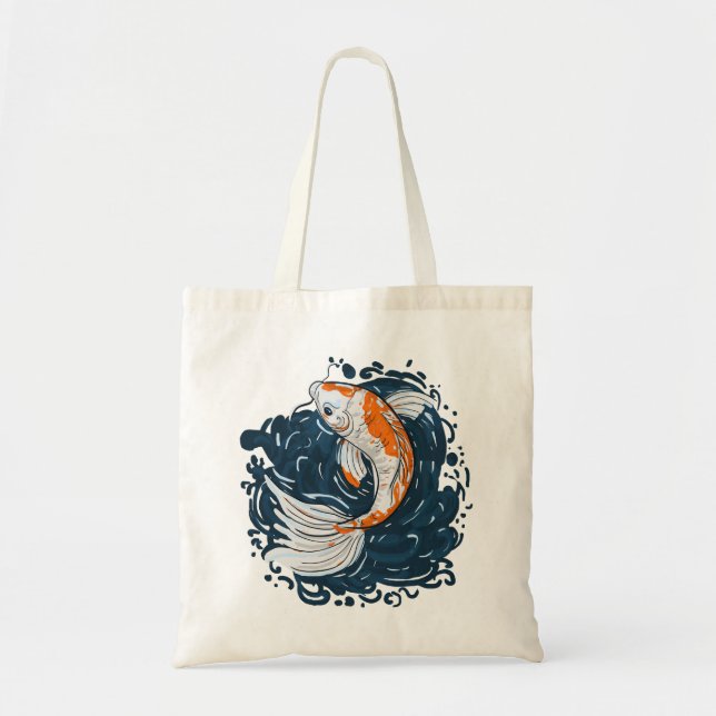 Bolso De Tela Koi Maestro de curvado de agua para peces (Frente)