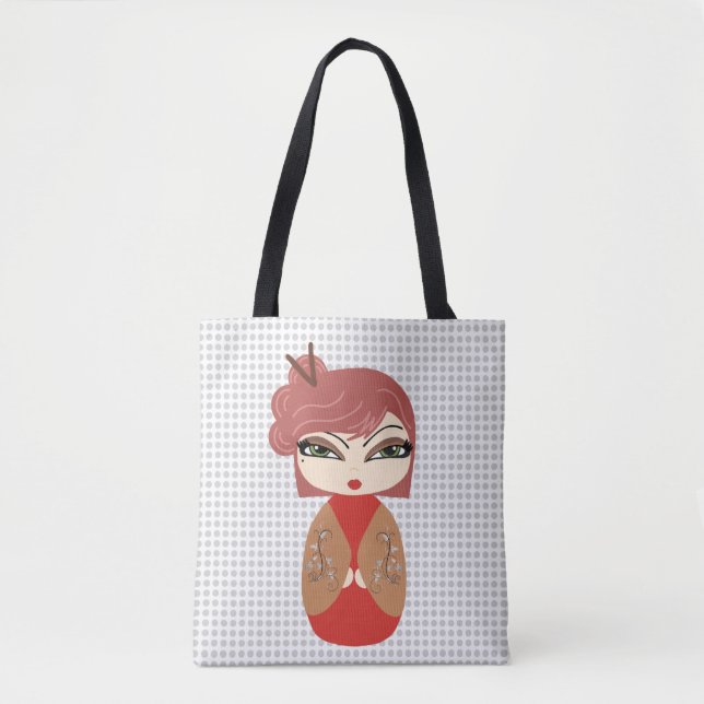 Bolso De Tela Kokeshi Doll Tote Bag (Anverso)