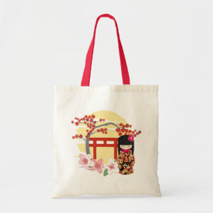 Bolso De Tela Kokeshi Doll Zen Art