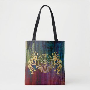 Bolso De Tela KOKOPELLI / MAN IN THE MAZE gold + tus ideas
