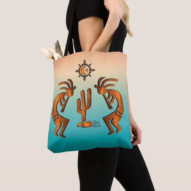 Bolso De Tela Kokopelli Y Cactus (Detalle)