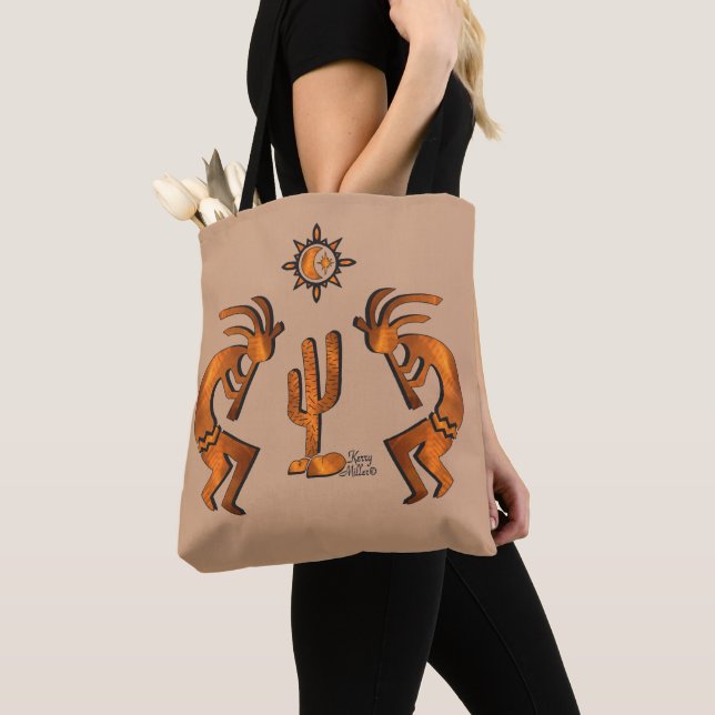 Bolso De Tela Kokopelli Y Cactus (Detalle)
