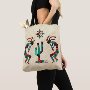 Bolso De Tela Kokopelli Y Cactus