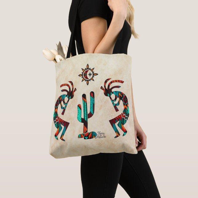Bolso De Tela Kokopelli Y Cactus (Detalle)