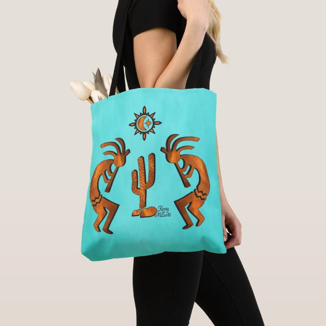 Bolso De Tela Kokopelli Y Cactus (Detalle)