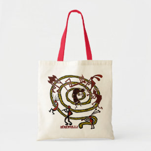 Bolso De Tela Kokopelli y espiral - tote #1 del presupuesto