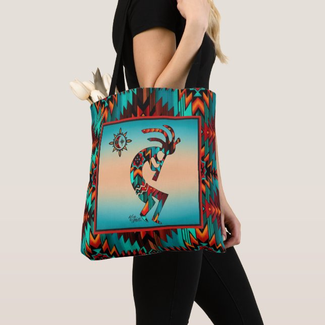 Bolso De Tela Kokopelli Y Sun Tote Bag Del Suroeste (Detalle)