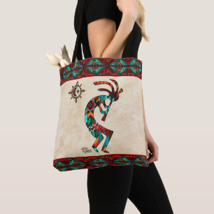 Bolso De Tela Kokopelli Y Sun Tote Bag Del Suroeste