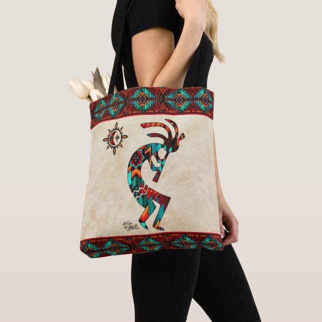 Bolso De Tela Kokopelli Y Sun Tote Bag Del Suroeste (Detalle)