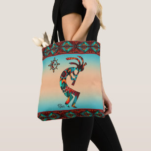 Bolso De Tela Kokopelli Y Sun Tote Bag Del Suroeste