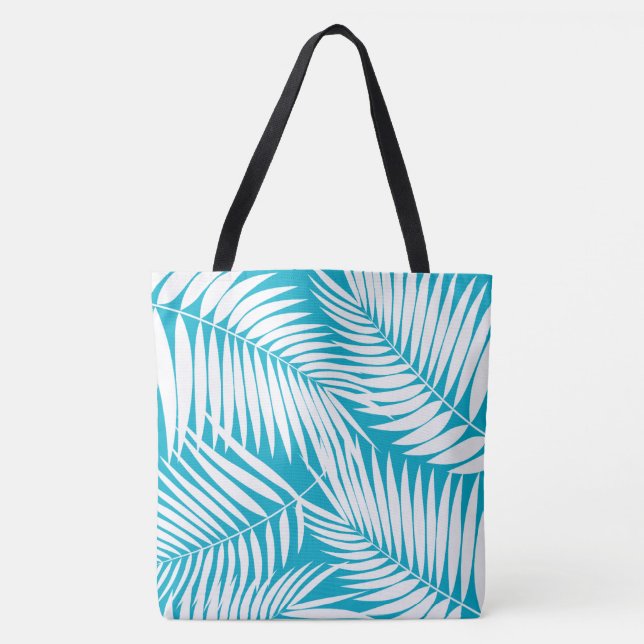 Bolso De Tela Kona Palms Hawaiian Leaf Tropical Beach Bag (Anverso)
