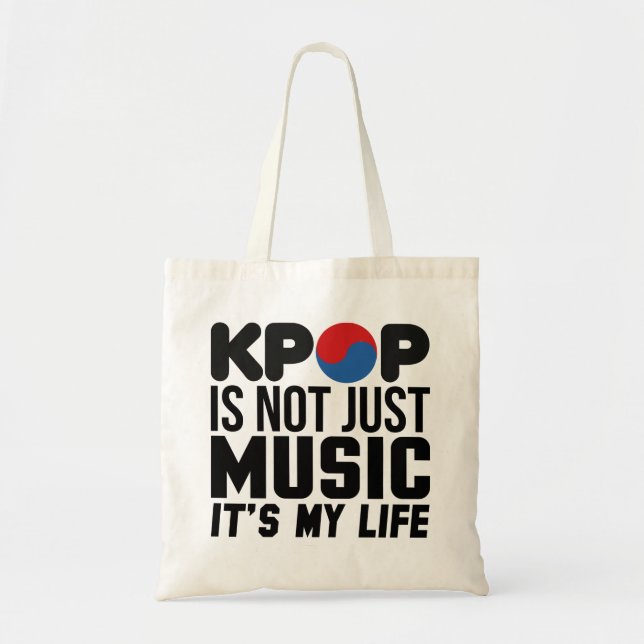 Bolso De Tela Kpop es mi vida gráficos de eslóganes musicales (Frente)