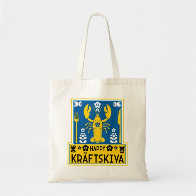 Bolso De Tela Kräftskiva - Fiesta sueco de langostas (Frente)