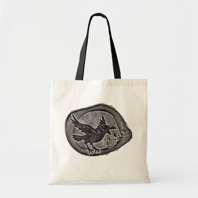 Bolso De Tela Krähe Crow Rabe ruft CAW! Tasche Tragetasche (Frente)