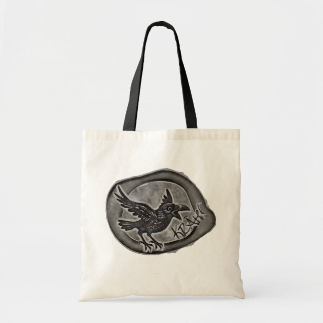 Bolso De Tela Krähe Crow Rabe ruft KRÄH! Tasche Tragetasche (Frente)