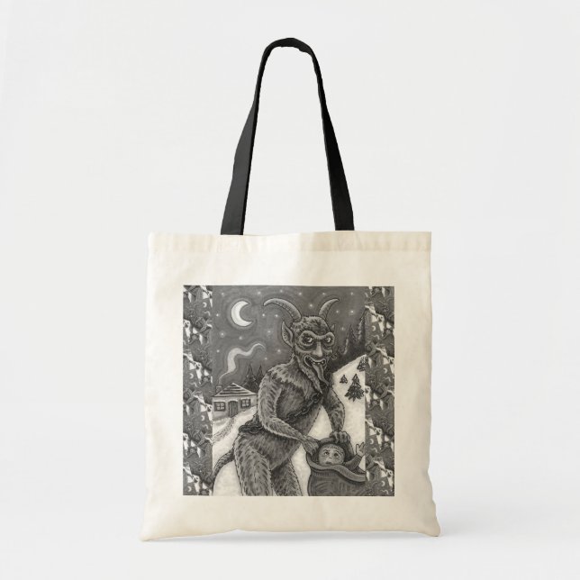 BOLSO DE TELA KRAMPUS Y NIÑOS PEQUEÑOS, HISTORIA DE NAVIDADES AS (Frente)