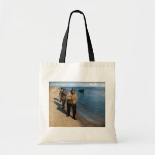 Bolso De Tela Kroyer - Tres pescadores lanzando un bote