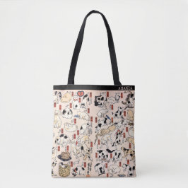 Bolso De Tela Kuniyoshi Cats – Japanese Ukiyo-e – Custom Text