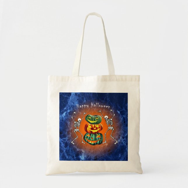 Bolso De Tela Kürbispyramide mit Skeletten (Frente)