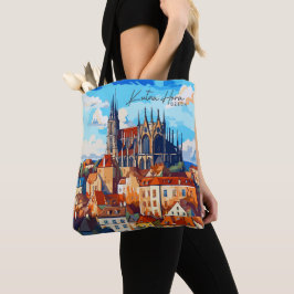 Bolso De Tela Kutna Hora Ilustracion de viajes de arte checo