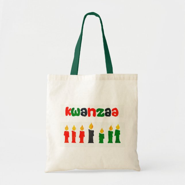 Bolso De Tela Kwanzaa Tote Bag con velas (Frente)