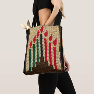 Bolso De Tela Kwanzaa Velas Red Black Green Artisan Crochet