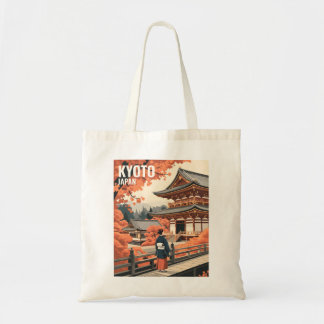 Bolso De Tela Kyoto Japan Travel Autumn Temple Retro Personalize
