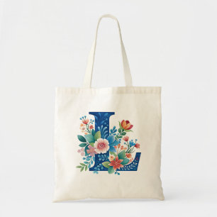 Bolso De Tela L Monograma diseño floral ornamental
