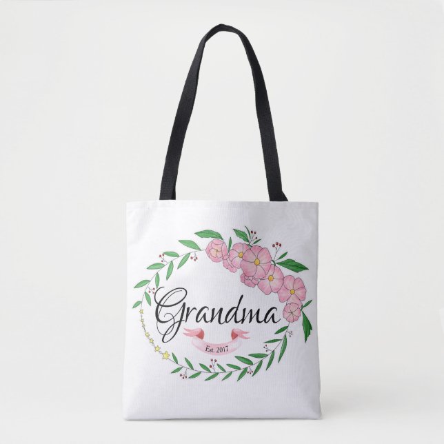 Bolso De Tela La abuela personalizada estableció la guirnalda de (Anverso)