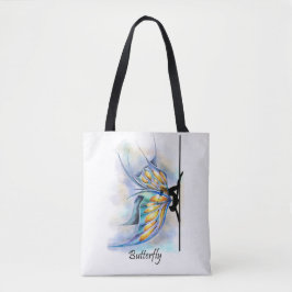 Bolso De Tela La actitud de la mariposa de la danza de poste con