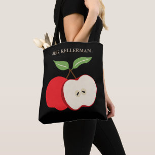 Bolso De Tela La acuarela Apple añade el nombre del profesor