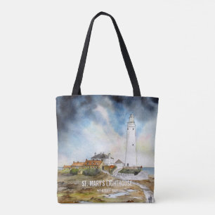 Bolso De Tela La acuarela de la bahía Whitley del faro de Santa